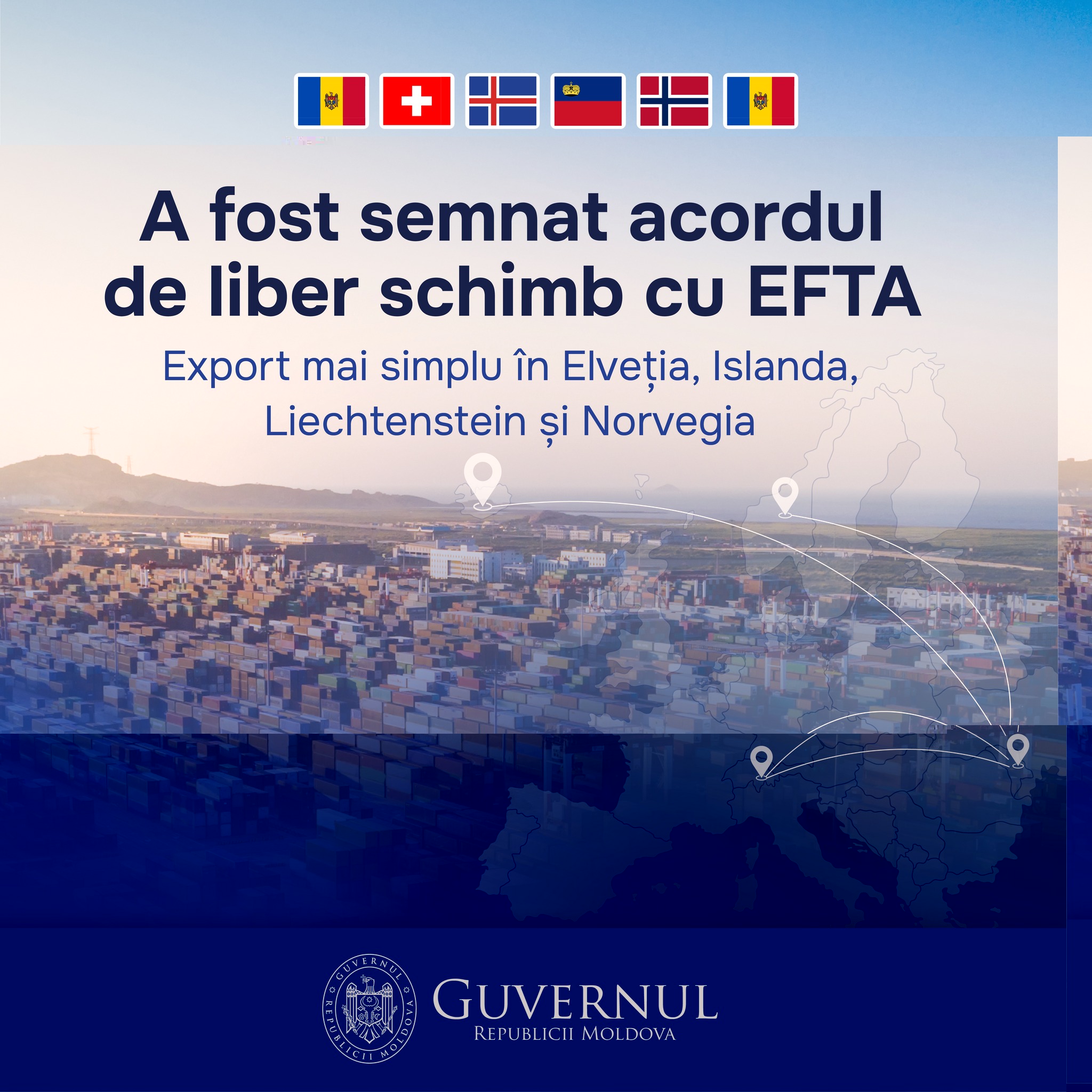 R. Moldova a semnat acordul de liber schimb cu EFTA. Produsele moldovenești vor putea fi comercializate fără tarife vamale în Elveția, Islanda, Liechtenstein și Norvegia
